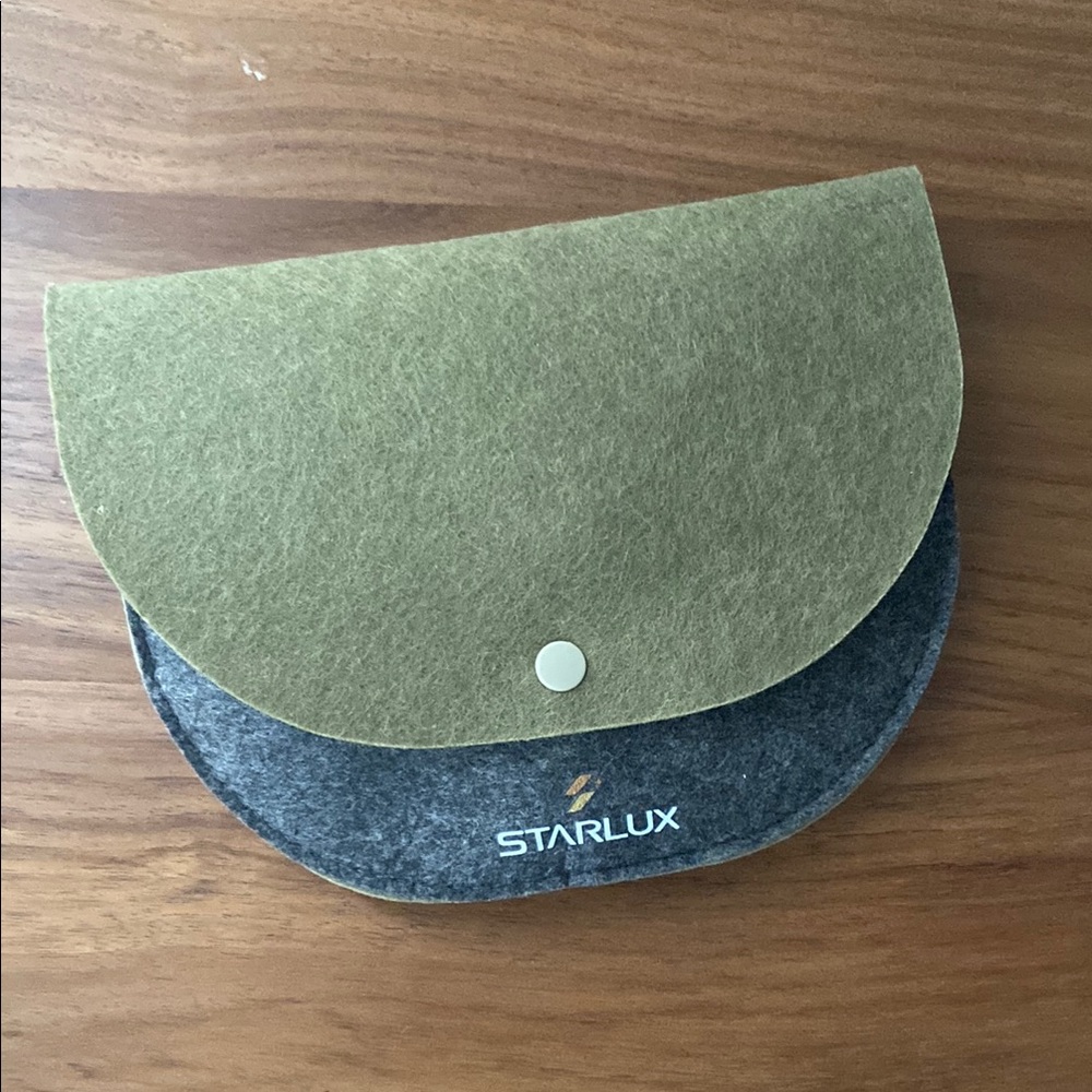 Starlux Green and Gray Felt Pouch